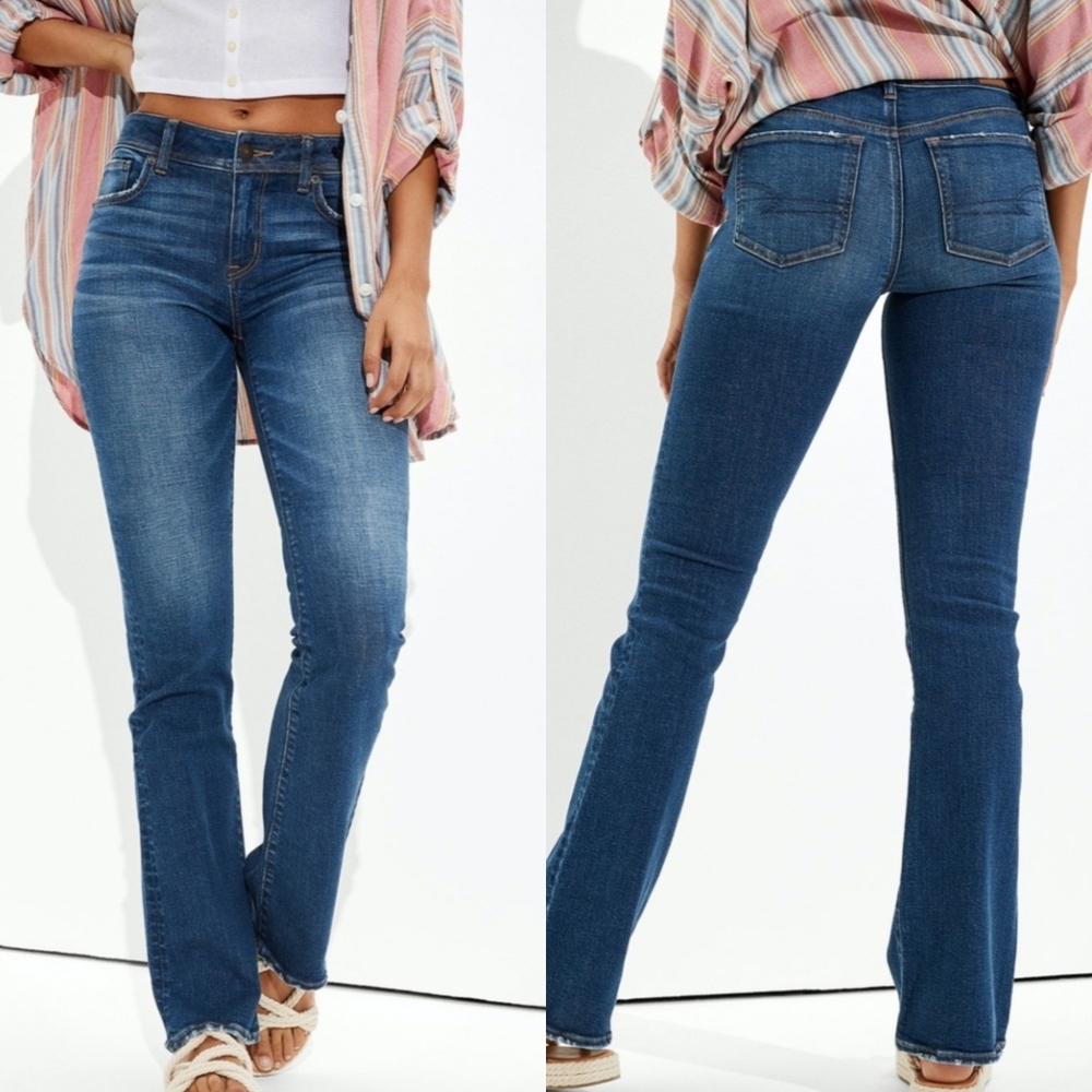 American Eagle Next Level Stretch High Rise Kick Boot Jeans Size 16 Regular NWOT